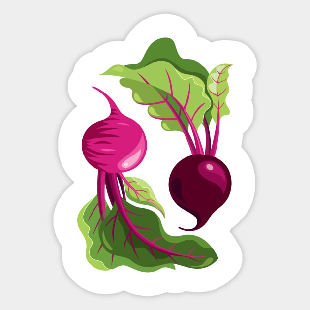 Two Beetroot Sticker by Zoe's Garden Prints